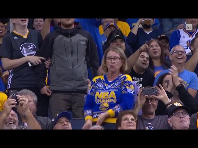 Warriors fan crazy show on Dance Cam - Golden State Warriors vs. Dallas Mavericks - 09/11/2016