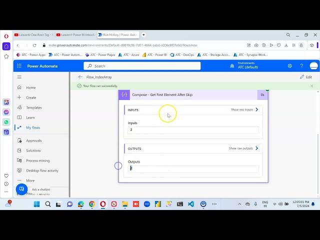 Lesson114 - Index array using Skip and First - Power Automate 1000 Videos