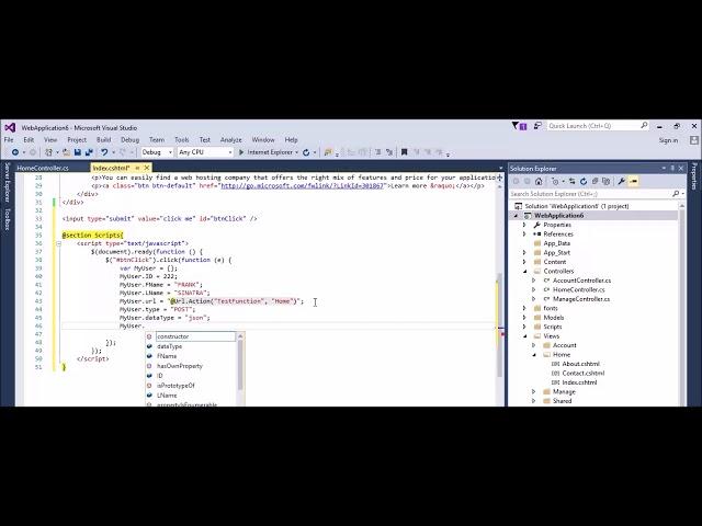 MVC  - Json  - How to pass Object class from View To Controller using Json JavaScript