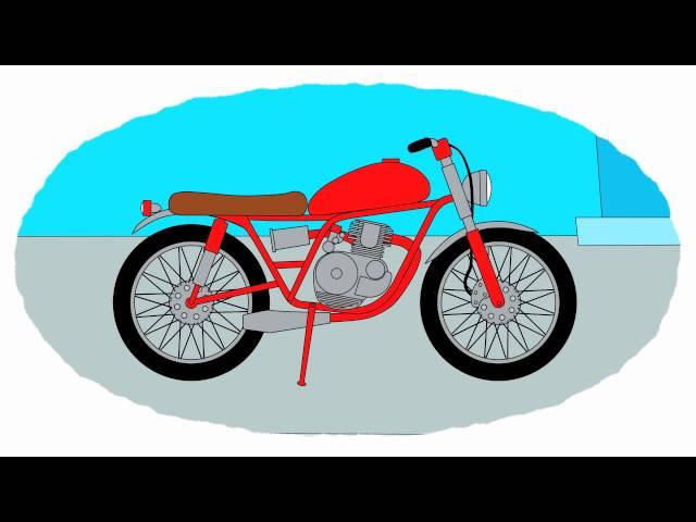 Zeichentrick-Malbuch - die Motorräder. Teil 1.