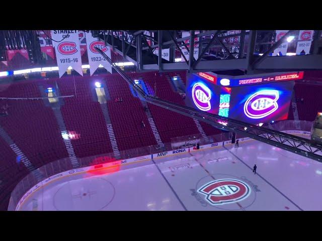 Take a walk on the Montreal Canadiens’ crazy-high, hanging press box