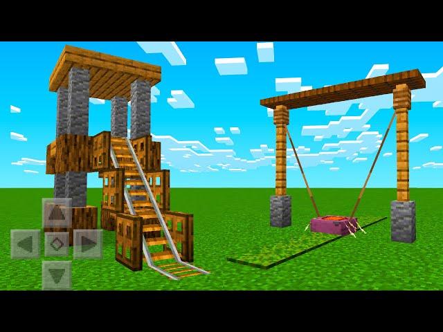 Как Построить Работающую Детскую Площадку в Майнкрафт ПЕ Minecraft PE