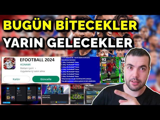 THEY WILL FINISH TODAY, THEY WILL COME TOMORROW  UPDATE, EVENTS ( eFootball 2024 Mobile )