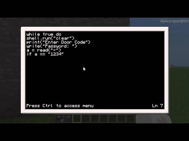 ComputerCraft #1. Дверь с паролем + защита от Ctrl+T