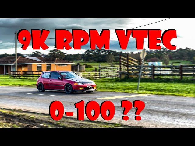 Testing 0-100 & 1/4 Mile Times In the B16 Eg Civic Hatch