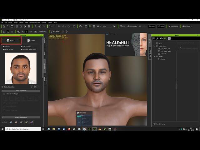 Tutorial Headshot Plugin Auto Modus für den Chracter Creator 3.