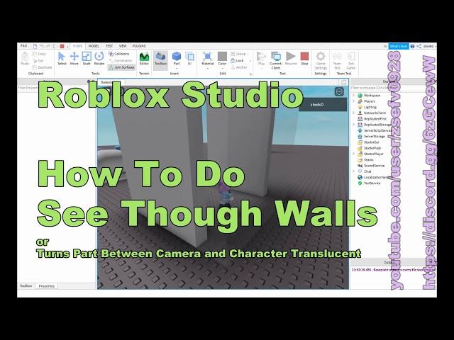 [Roblox Studio] How To See Though Walls or Turns Part Between Camera and Character Translucent