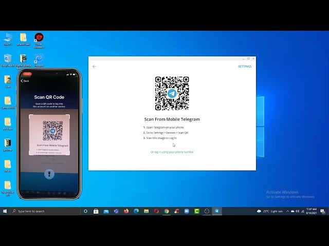 Telegram Login with QR Code Scanning |  Telegram Login on Laptop/PC