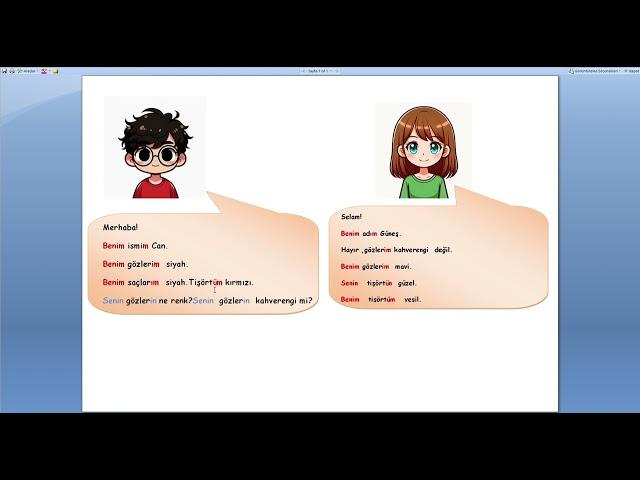 learn Turkish-Turkish lessonsA1 #Türkçe öğreniyorum #Türkçe pratik #Türkçe "Merhaba,benim,senin..."