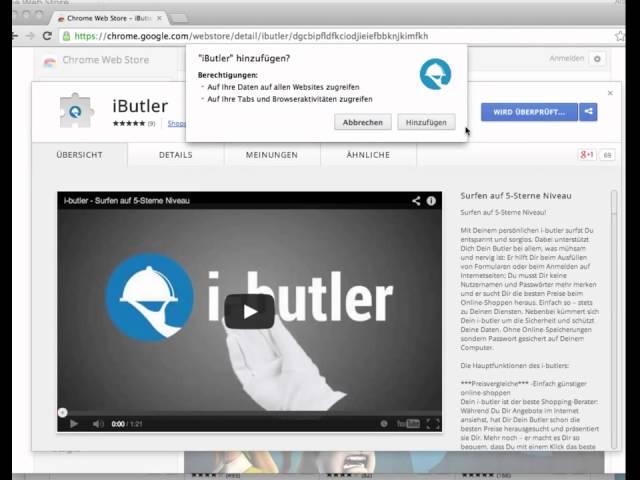 i butler Installationsanleitung Google Chrome