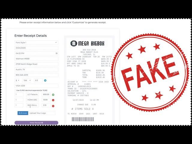 Fake Receipt Generator - How To Generate A Fake Receipt (All Editing Formats)