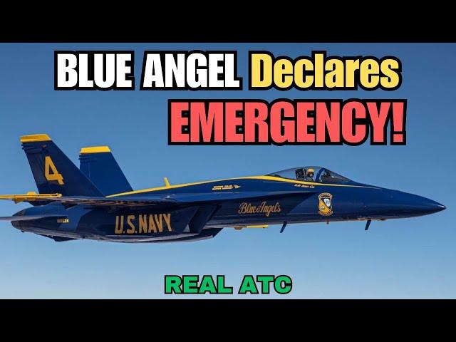 Blue Angel Pilot Declares Emergency (Landing with Arresting Cable) #atc