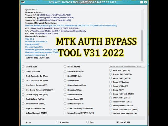 MTK Auth Bypass Tool V31 2022