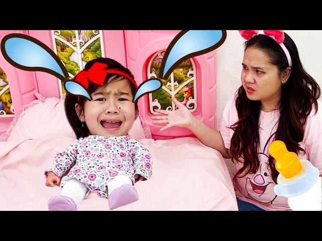 Jannie Pretend Play Turning into a Real Baby  Funny Kids Video