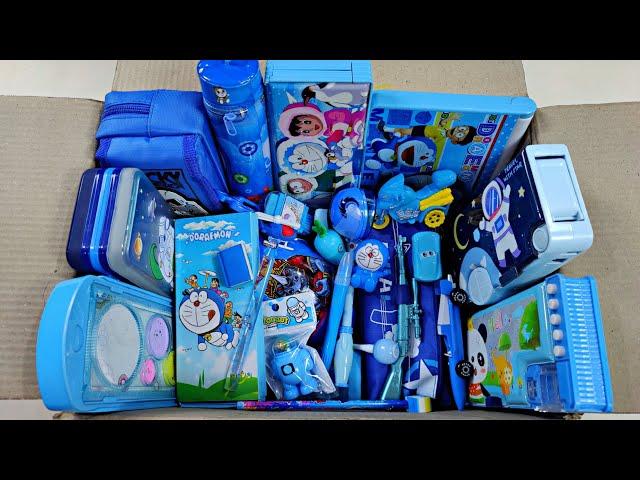 Ultimate Blue Stationery Collection, Doraemon Pencil Case, Magic Eraser, Car Pen, Toy From The Box 