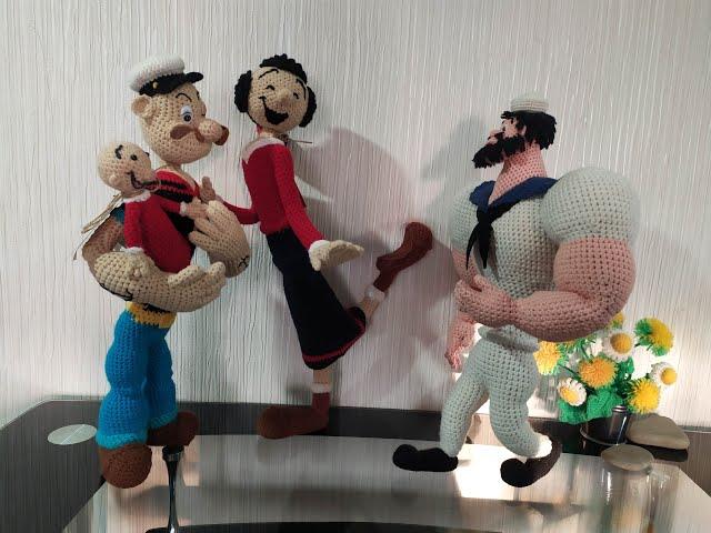 Моряк Блуто из "Папай",ч.2. Sailor Bluto from Popeye, р.2. Amigurumi. Crochet.  Вязать