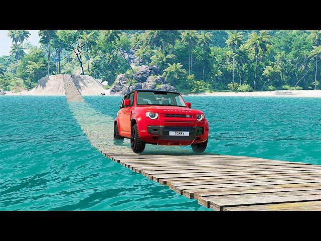 Mobil vs Suspension Bridge #7 - BeamNG Drive