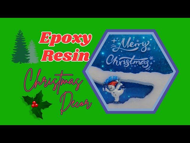 Resin Art  DIY Christmas Lit-UP Decor  #christmasdecor #litup #holidaydecor #silkscreen #resin