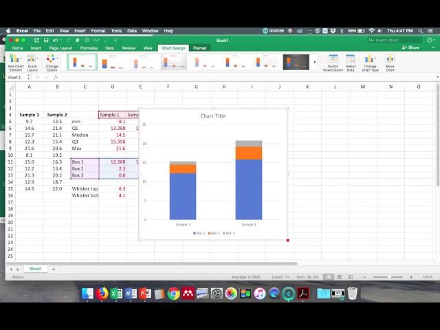 Box and Whisker Plot Using Excel 2016