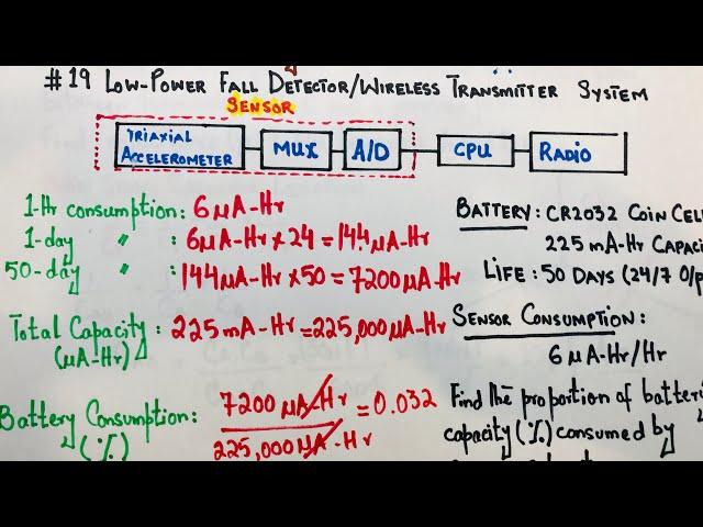 #19 FE-PE Exam | Calculating battery consumption of a sensor system