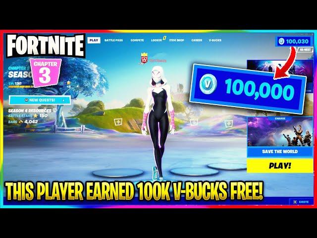 This player earned 100k VBucks for FREE!  | #shorts