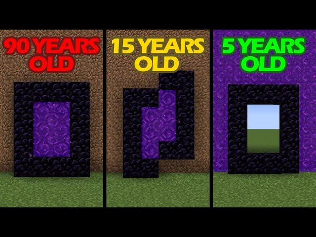 cursed nether portals at different ages