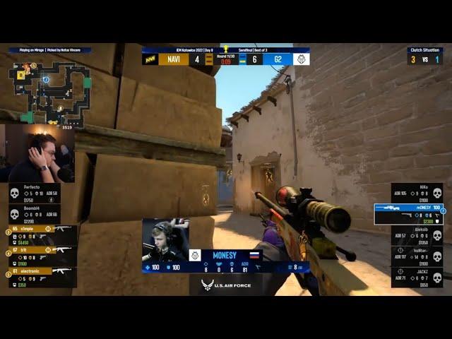 CRAZY M0NESY 1V3 CLUTCH ohnePixel Reaction