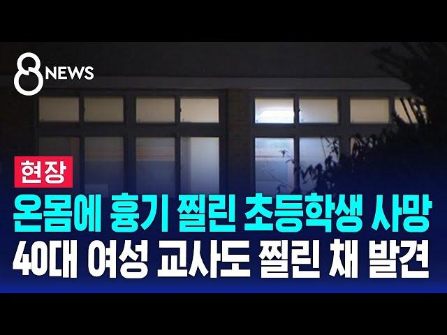 [현장] 대전 초등학교서 온몸에 흉기 찔린 초등학생 사망…40대 여성 교사도 찔린 채 발견 / SBS 8뉴스