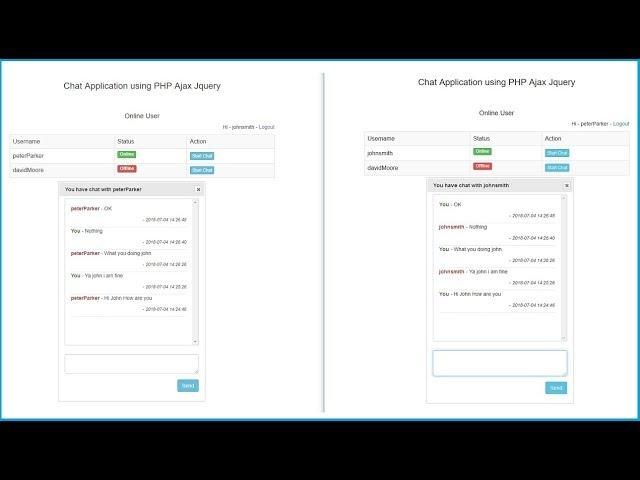 Chat Application using PHP Ajax Jquery - 1