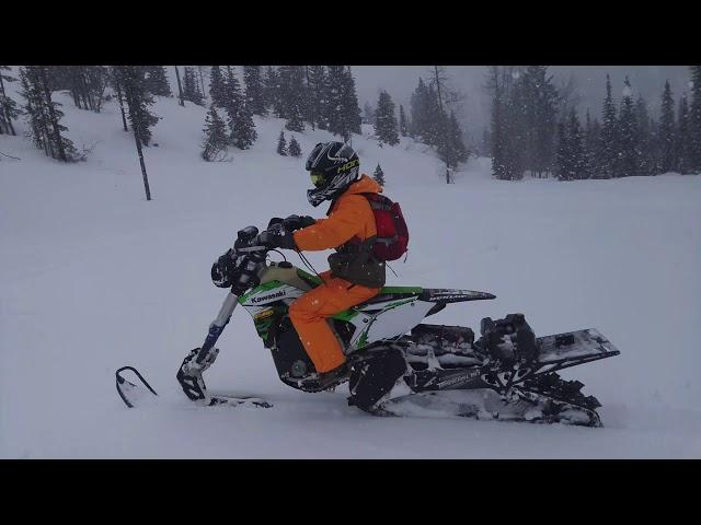 SnowBike Nation - 15 yo Son First ever Snow Bike Ride - Kawasaki Kx450f 2016 Timbersled 120