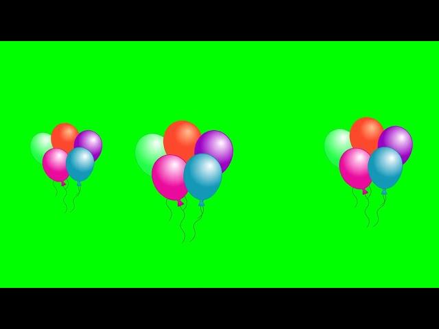 Balloons flying up Copyright free Green screen