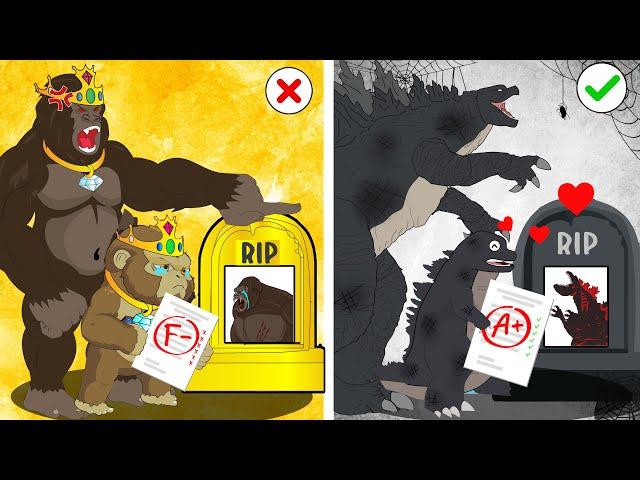 R.I.P Rich vs Poor - POOR BABY GODZILLA vs. KONG LIFE | Sad Story Godzilla Animation Cartoon