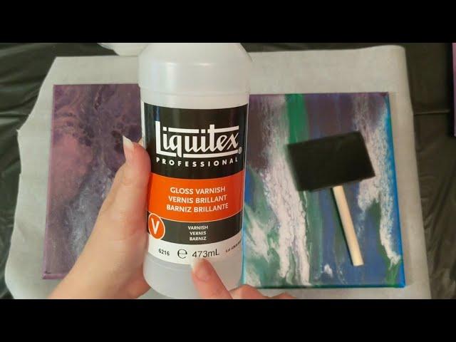 Sealing Acrylic Pour Painting with Liquitex Gloss Varnish #YT100 Day 3