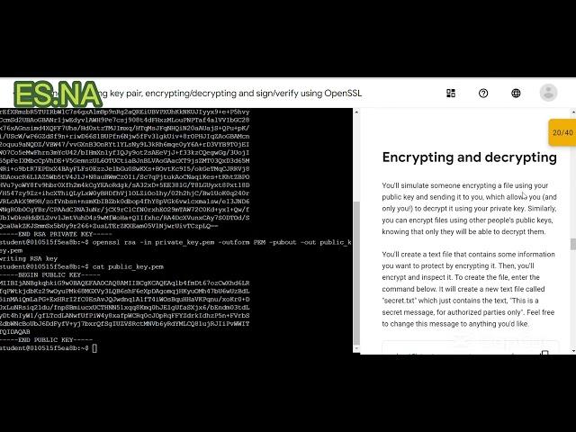 Creating/inspecting key pair, encrypting/decrypting and sign/verify using OpenSSL.