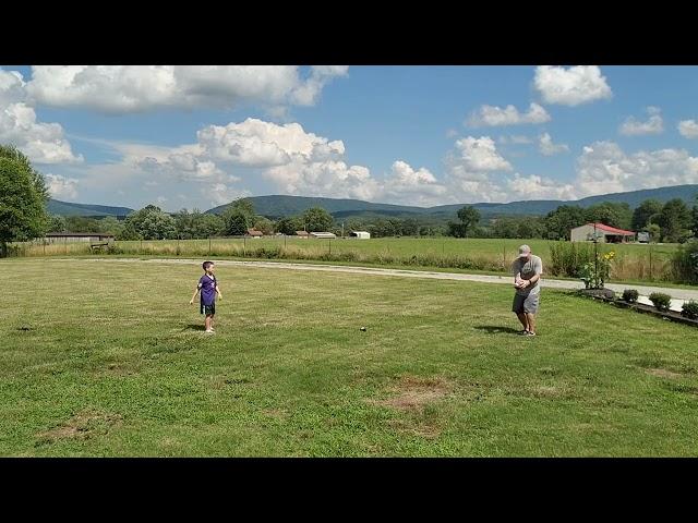 Modified Game of 'Catch'.  catch it, step back.  drop it, step forward.  bad throw,  step forward.