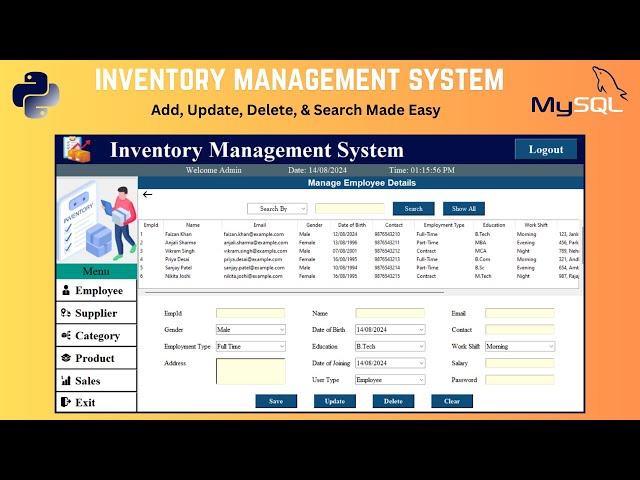 3. Inventory Management System with Python Tkinter & MySQL: Database Integration & CRUD Operations