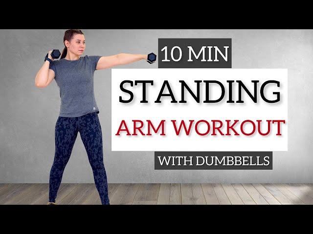 STANDING ARM WORKOUT/With Dumbbells/Tonifica y adelgaza tus brazos con esta rutina con mancuernas