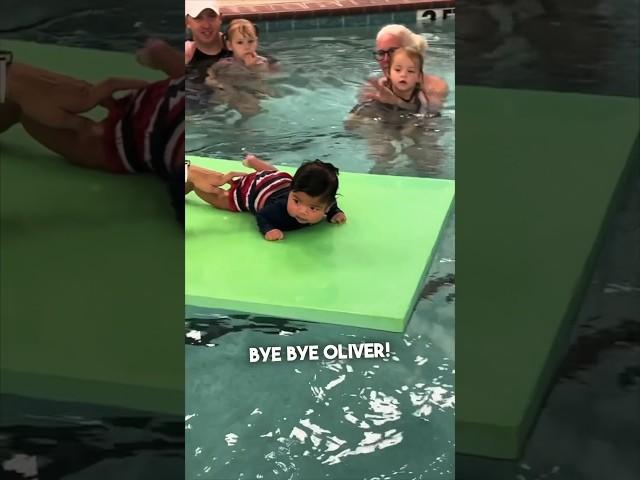 This baby finishing his swimming lessons is too wholesome ️
