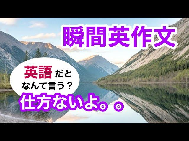 瞬間英作文393　英会話「仕方ないよ。。」英語リスニング聞き流し