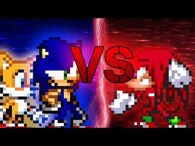 Sonic and Tails VS Knuckles (pivot sprite battle)