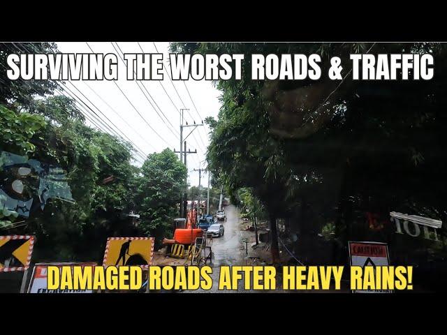 Marikina Drive: Traffic & Damaged Roads After Heavy Rains | Elena For Reels