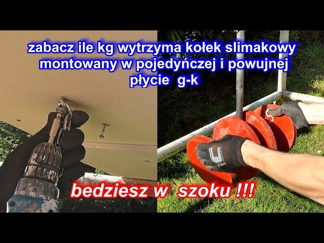 jakie obciążenie wytrzyma kółek slimakowy montowany w suficie z płyt g-k