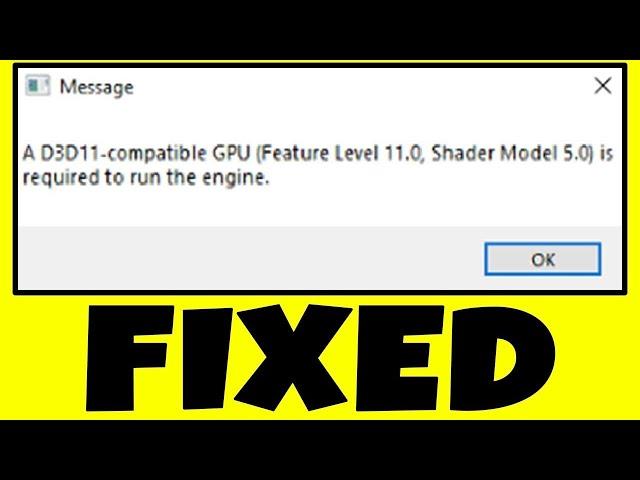 How to FIX Fortnite D3D11 Compatible GPU is required to run the engine