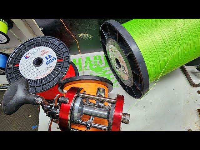 How much can Abu Garcia 7000 spool 65lb to 80lb Tightline Hollow Core for casting?