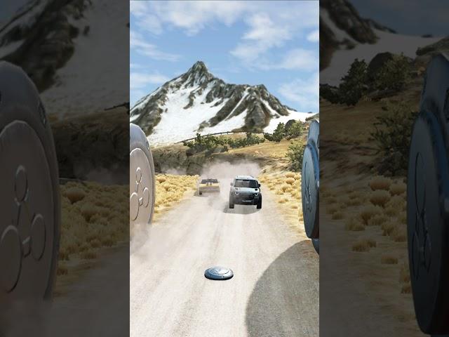 Cars Three Bollards crush - BeamNG.drive