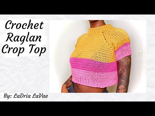 Crochet Raglan Crop Top (XS-3XL)