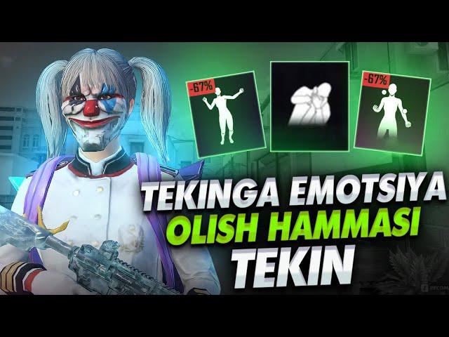 PUBG MOBILEDA TEKINGA EMOTSIYA OLISH // TEKINGA KIYIM OLISH