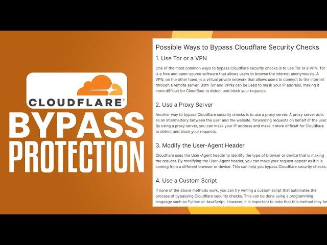 How To Bypass Cloudflare Protection (2023) Easy Tutorial