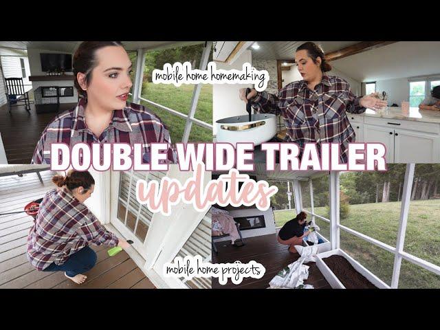*DOUBLE WIDE TRAILER PROJECTS* | mobile home updates | double wide homemaking + cleaning + living!