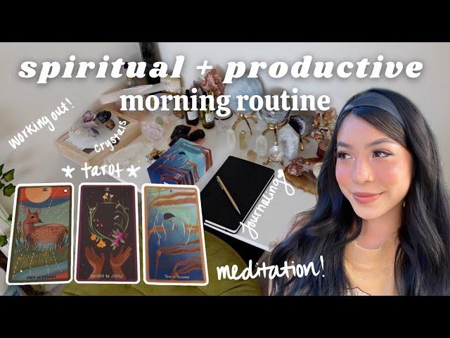 my spiritual + productive morning routine 2021! (crystals, meditation, journaling, working out, etc)